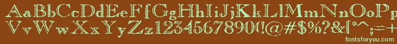 OldCopperfield Font – Green Fonts on Brown Background