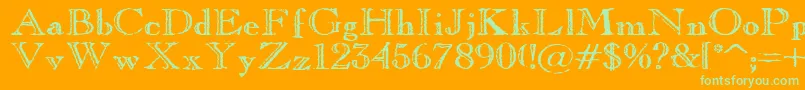 OldCopperfield Font – Green Fonts on Orange Background