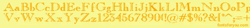 OldCopperfield Font – Orange Fonts on Yellow Background