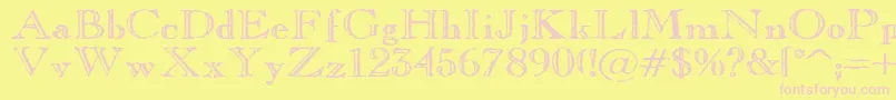 OldCopperfield Font – Pink Fonts on Yellow Background