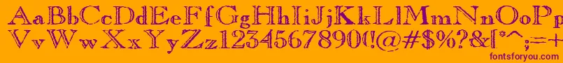 OldCopperfield Font – Purple Fonts on Orange Background