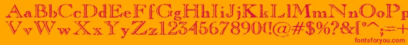 OldCopperfield Font – Red Fonts on Orange Background