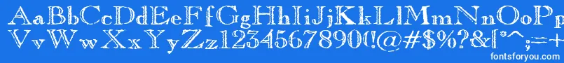 Шрифт OldCopperfield – белые шрифты на синем фоне