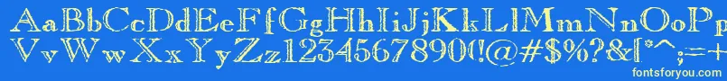 OldCopperfield Font – Yellow Fonts on Blue Background