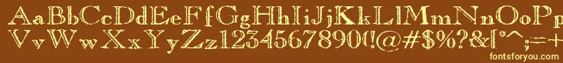 OldCopperfield Font – Yellow Fonts on Brown Background