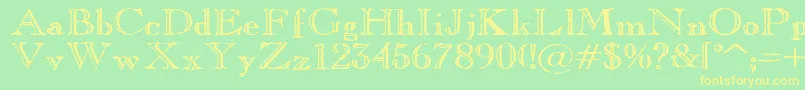 OldCopperfield Font – Yellow Fonts on Green Background