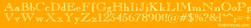 OldCopperfield Font – Yellow Fonts on Orange Background