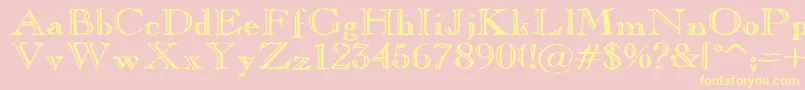 OldCopperfield Font – Yellow Fonts on Pink Background