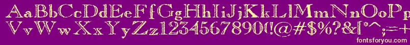 OldCopperfield Font – Yellow Fonts on Purple Background