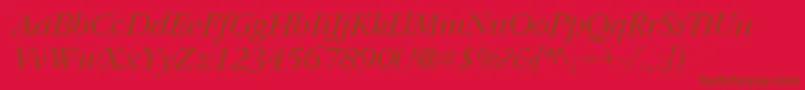 PfgaramondtextItalic Font – Brown Fonts on Red Background