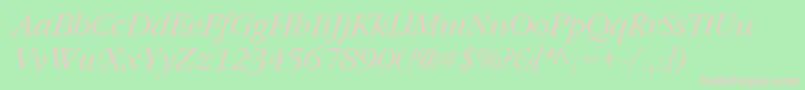 フォントPfgaramondtextItalic – 緑の背景にピンクのフォント