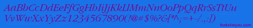 More about PfgaramondtextItalic Font PfgaramondtextItalic Font – Purple Fonts on Blue Background