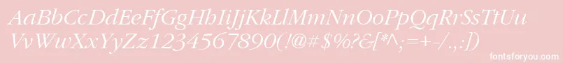 PfgaramondtextItalic Font – White Fonts on Pink Background