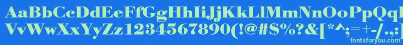 UrwbodonitextwidBold Font – Green Fonts on Blue Background