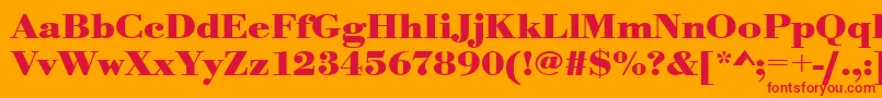 フォントUrwbodonitextwidBold – オレンジの背景に赤い文字