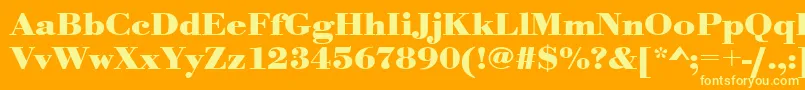 UrwbodonitextwidBold-Schriftart – Gelbe Schriften auf orangefarbenem Hintergrund