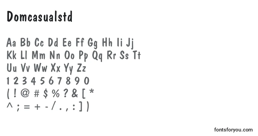 Fuente Domcasualstd - alfabeto, números, caracteres especiales