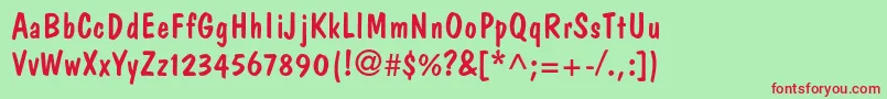 Domcasualstd Font – Red Fonts on Green Background