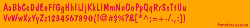 Domcasualstd Font – Red Fonts on Orange Background