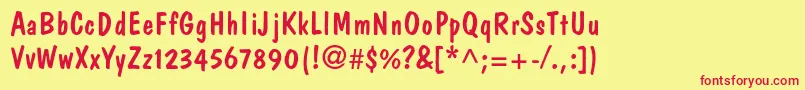 Domcasualstd Font – Red Fonts on Yellow Background