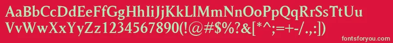 RagnarSemibold Font – Green Fonts on Red Background