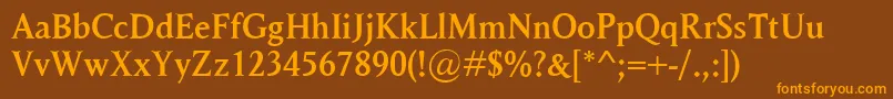 Police RagnarSemibold – polices orange sur fond brun