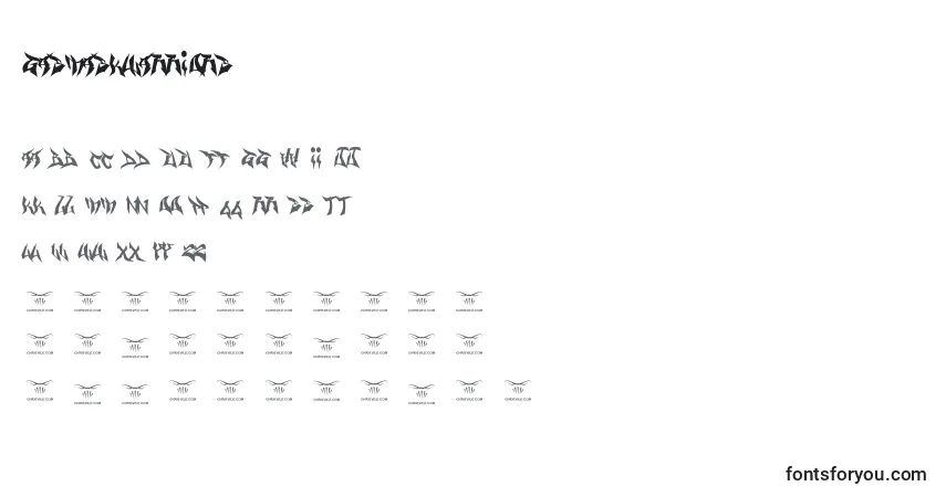 Czcionka Gasmaskwarriors – alfabet, cyfry, specjalne znaki