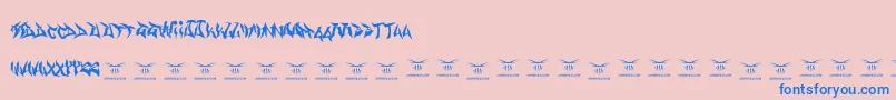 Gasmaskwarriors Font – Blue Fonts on Pink Background