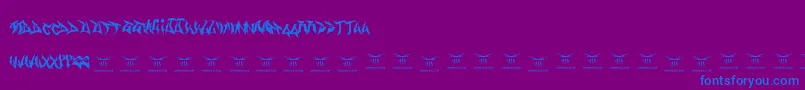 Gasmaskwarriors Font – Blue Fonts on Purple Background