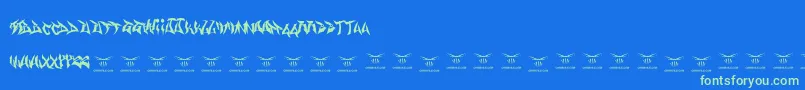 Gasmaskwarriors Font – Green Fonts on Blue Background