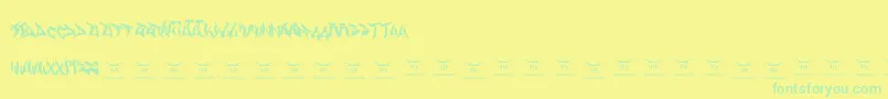 Gasmaskwarriors Font – Green Fonts on Yellow Background