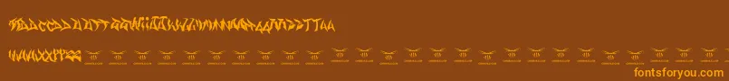 Gasmaskwarriors Font – Orange Fonts on Brown Background