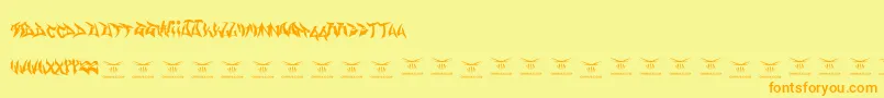 Gasmaskwarriors Font – Orange Fonts on Yellow Background