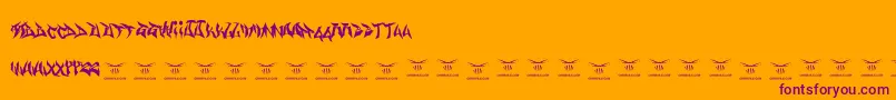 Gasmaskwarriors Font – Purple Fonts on Orange Background