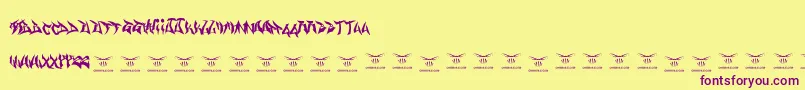 Gasmaskwarriors Font – Purple Fonts on Yellow Background