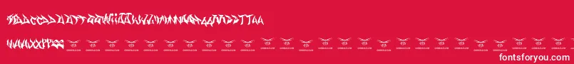 Fonte Gasmaskwarriors – fontes brancas em um fundo vermelho