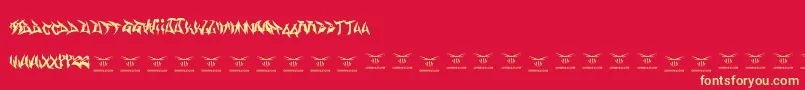 Gasmaskwarriors Font – Yellow Fonts on Red Background