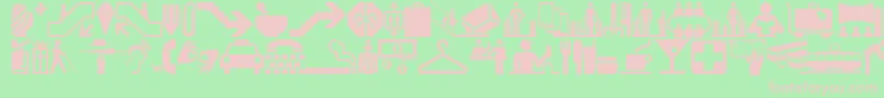 Glyphyx-fontti – vaaleanpunaiset fontit vihreällä taustalla
