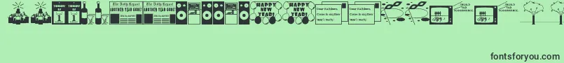 NewYear Font – Black Fonts on Green Background
