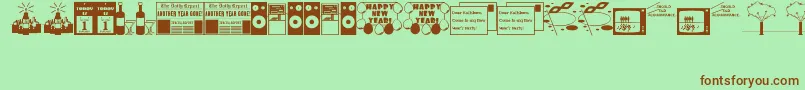 NewYear Font – Brown Fonts on Green Background