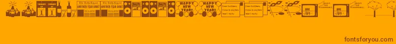 NewYear Font – Brown Fonts on Orange Background