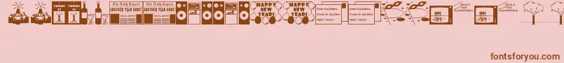 NewYear Font – Brown Fonts on Pink Background