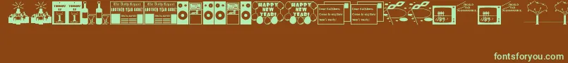 NewYear Font – Green Fonts on Brown Background