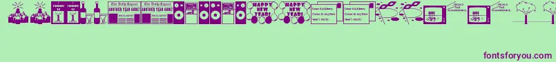 NewYear Font – Purple Fonts on Green Background