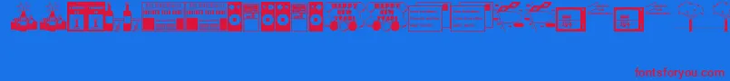 NewYear Font – Red Fonts on Blue Background