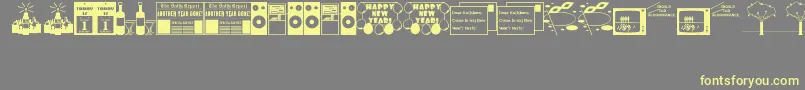 NewYear Font – Yellow Fonts on Gray Background