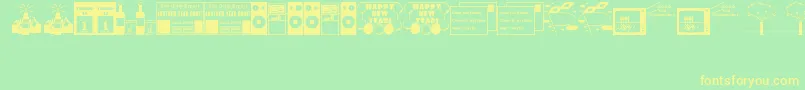 NewYear Font – Yellow Fonts on Green Background