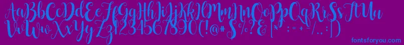 ButtercupSample Font – Blue Fonts on Purple Background