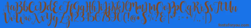 ButtercupSample Font – Brown Fonts on Blue Background