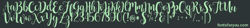 ButtercupSample Font – Green Fonts on Black Background